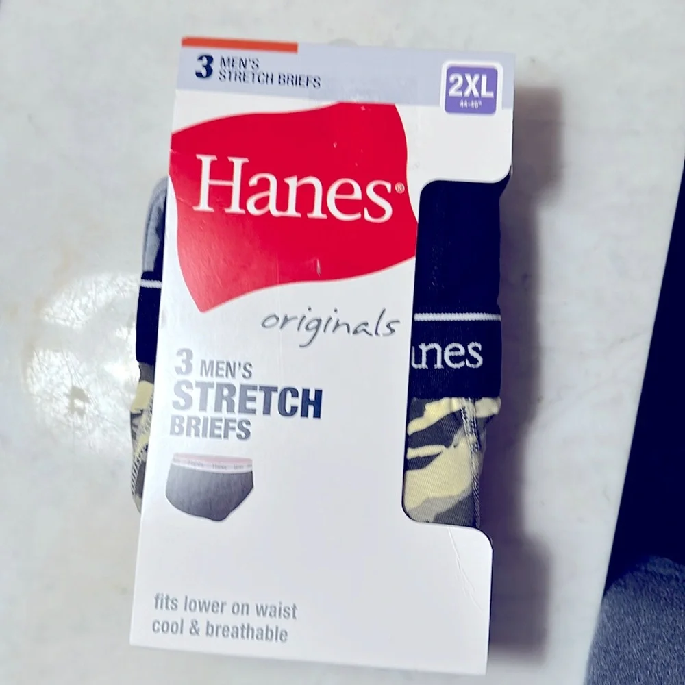 NWT 3-PK Hanes Stretch Cotton Brief 2XL